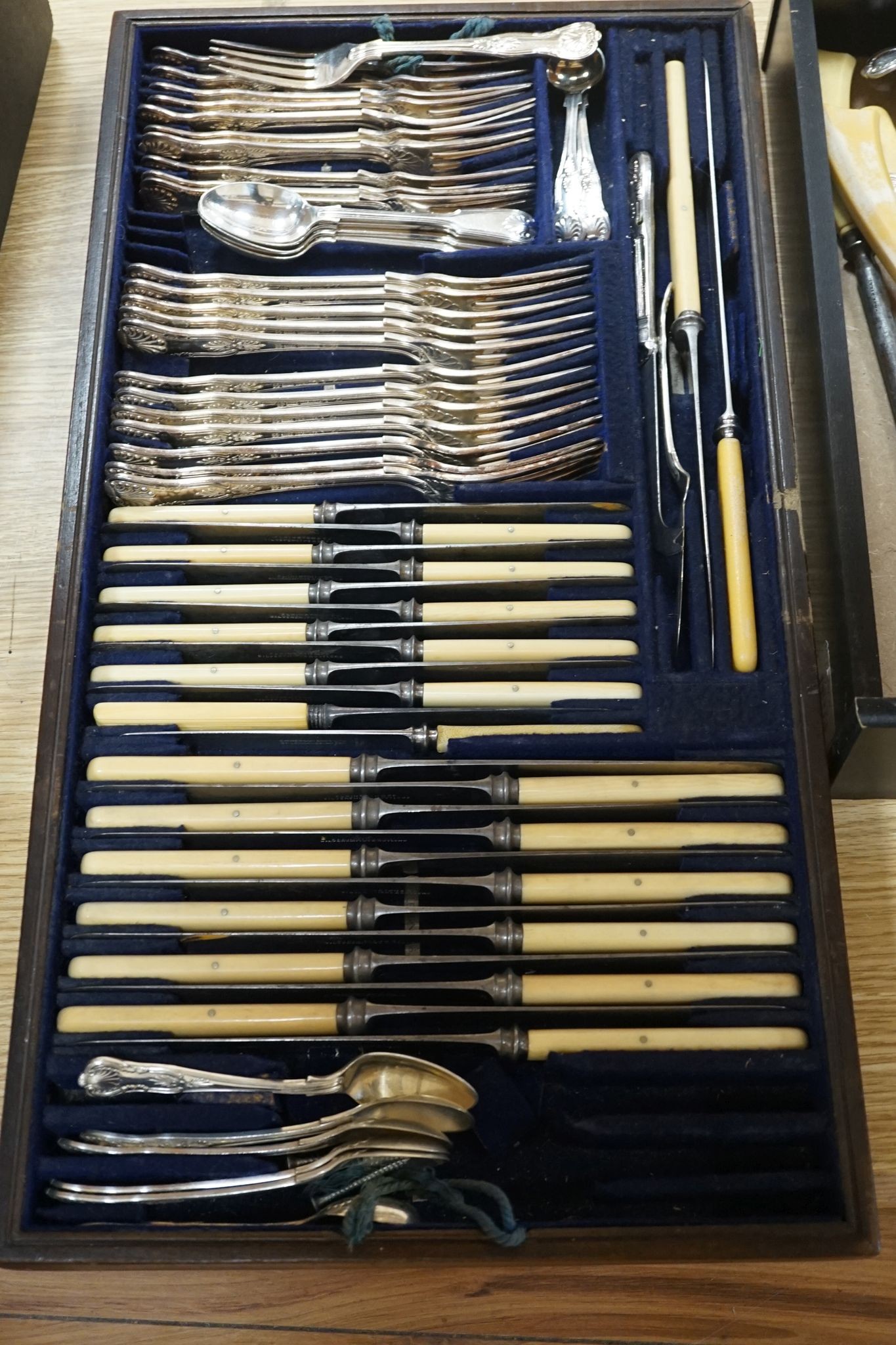 An extensive silver plated cutlery set